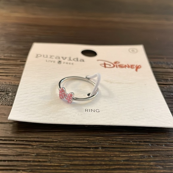 Pura Vida Disney Minnie Mouse Pink Enamel Bow Ring Silver Size 6 NWT - Picture 5 of 9
